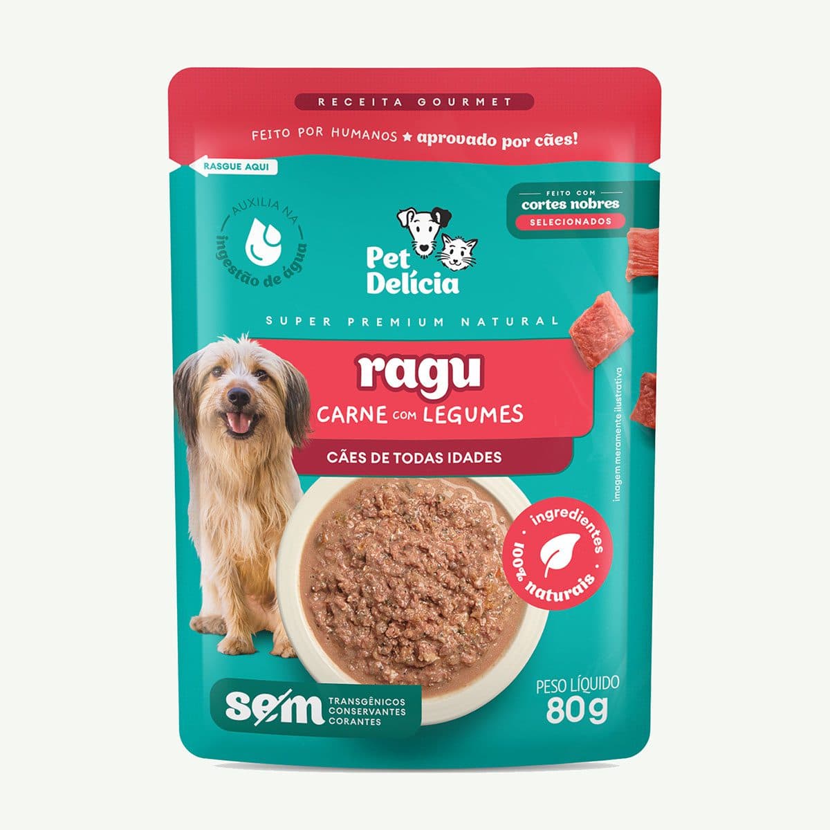 SACHE RAGU CÃES CARNE C/ LEGUMES 80G