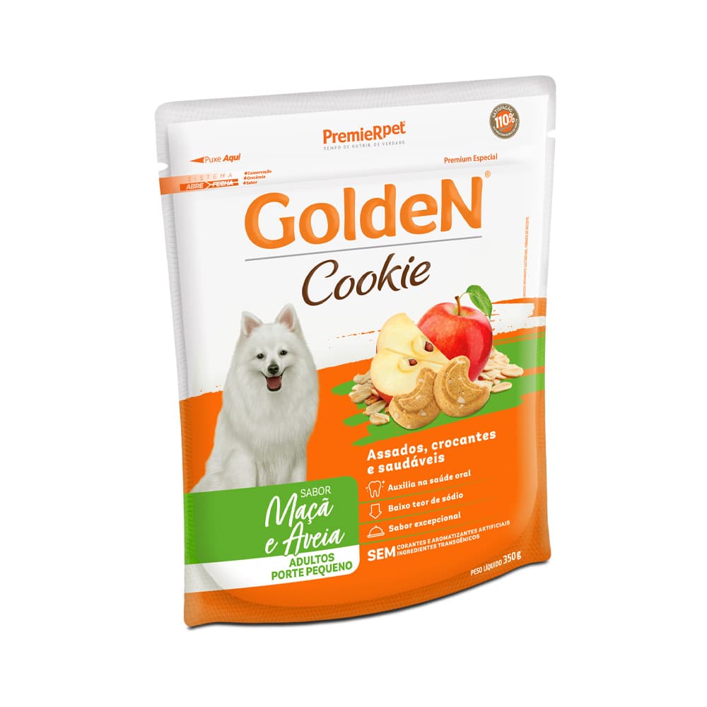 GOLDEN COOKIE CÃES AD PEQ PORTE MAÇA & AVEIA 350GRS