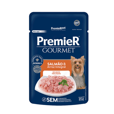 PREMIER GOURMET CAO AD. PEQ PORTE SALMAO 20X85GRS