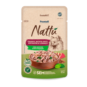 PREMIER NATTU UMIDOS CAES AD PP FRAN/BAT DOCE 20X85G