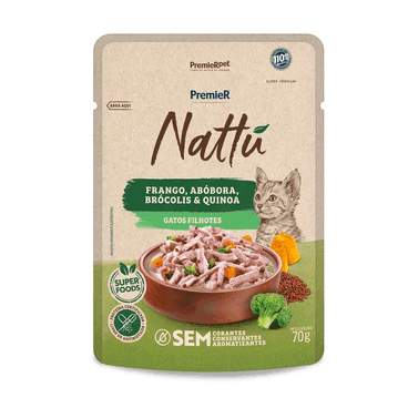 PREMIER NATTU UMIDOS GATOS FIL FRAN/ABOBORA 20X70GRS