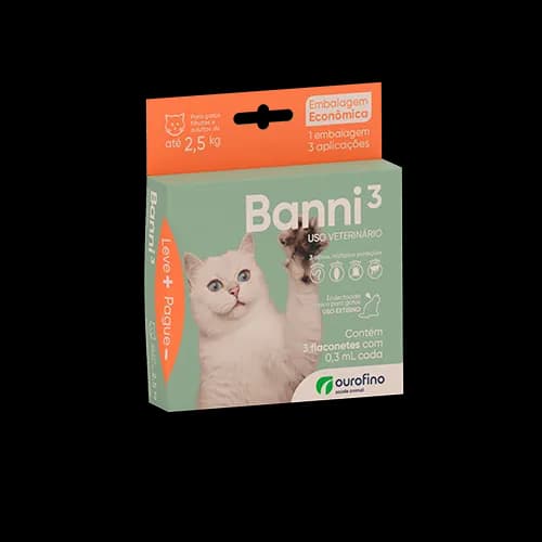 BANNI 3 0,30ML C/3 FLACONETES ATÉ 2,5KG