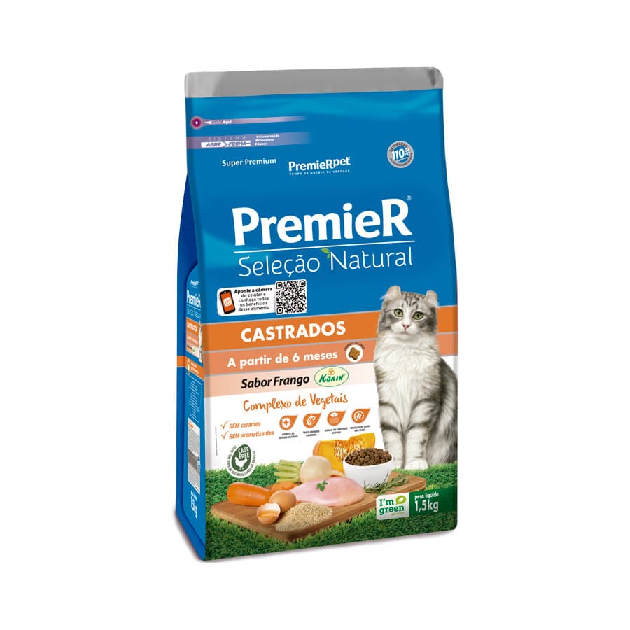 PREMIER SEL.NAT.GATO AD.CASTRADO 1.5KG