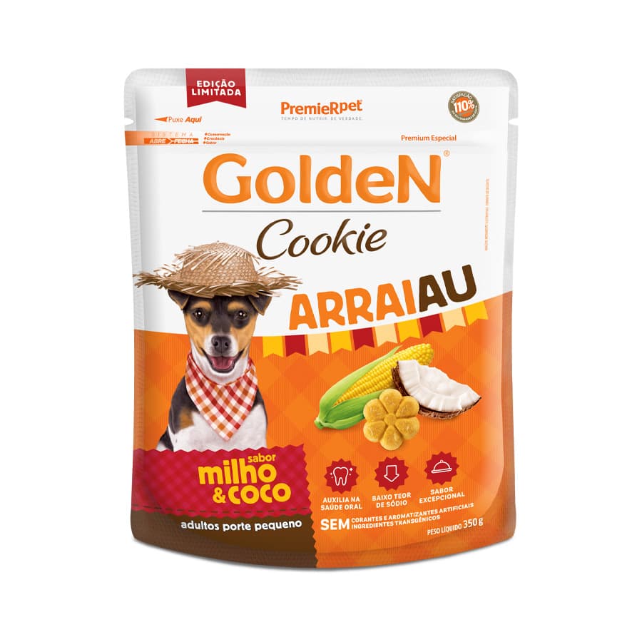 GOLDEN COOKIE AD. ARRAIAU MILHO E COCO 350GR