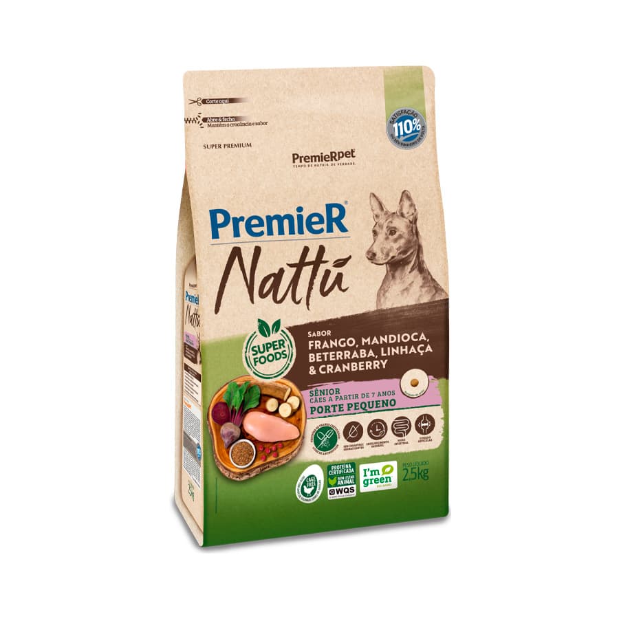 PREMIER NATTU SENIOR PEQ.PORTE MANDIOCA 2.5KG